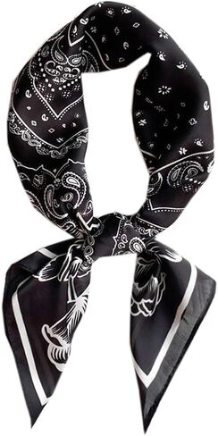 WENLOOY Square Satin Silk Feeling Hair Scarf Headscarf for Women/Men's Necktie Silk Bandanas Pocket Square in Kuwait
