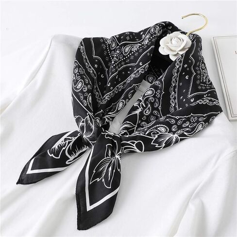 WENLOOY Square Satin Silk Feeling Hair Scarf Headscarf for Women/Men's Necktie Silk Bandanas Pocket Square in Kuwait