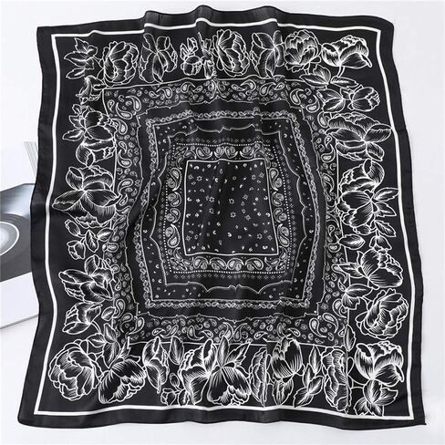 WENLOOY Square Satin Silk Feeling Hair Scarf Headscarf for Women/Men's Necktie Silk Bandanas Pocket Square in Kuwait