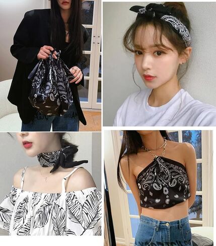 WENLOOY Square Satin Silk Feeling Hair Scarf Headscarf for Women/Men's Necktie Silk Bandanas Pocket Square in Kuwait