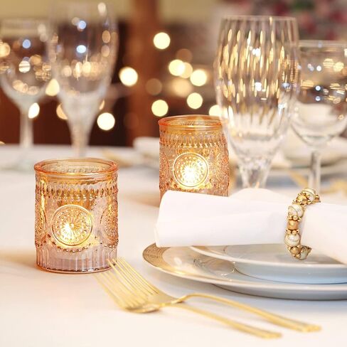Gold Votive Candle Holder Set of 12, Glass Tea Lights Candle Holders for Wedding Table Centerpieces, Birthday Parties and Home Decor in Kuwait