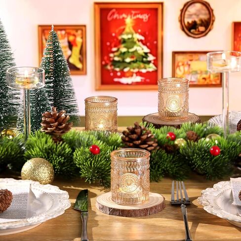 Gold Votive Candle Holder Set of 12, Glass Tea Lights Candle Holders for Wedding Table Centerpieces, Birthday Parties and Home Decor in Kuwait