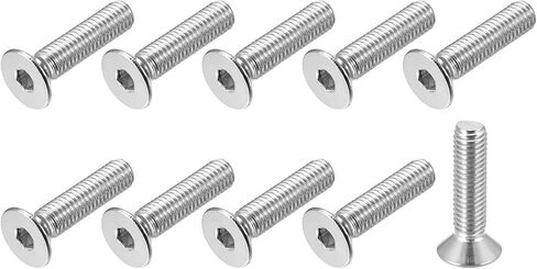 براغي آلة غاطسة برأس مسطح، (M5x30mm) 10 قطع، 304 براغي غطاء رأس مقبس من الفولاذ المقاوم للصدأ - للآلات، الأثاث، DIY in Saudi Arabia