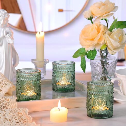 Gold Votive Candle Holder Set of 12, Glass Tea Lights Candle Holders for Wedding Table Centerpieces, Birthday Parties and Home Decor in Kuwait