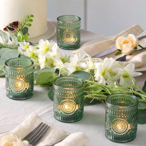 Gold Votive Candle Holder Set of 12, Glass Tea Lights Candle Holders for Wedding Table Centerpieces, Birthday Parties and Home Decor in Kuwait