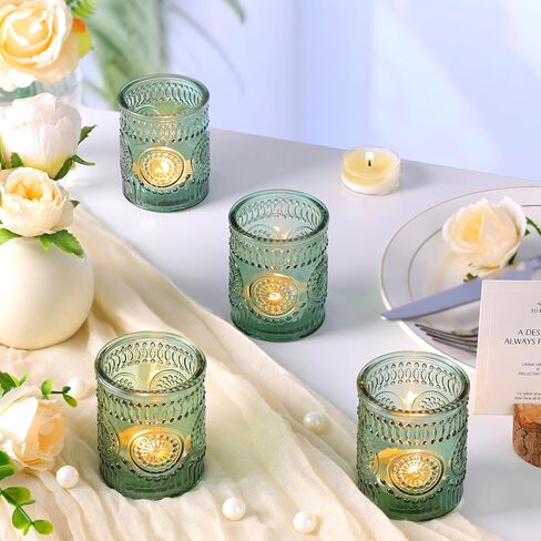 Gold Votive Candle Holder Set of 12, Glass Tea Lights Candle Holders for Wedding Table Centerpieces, Birthday Parties and Home Decor in Kuwait