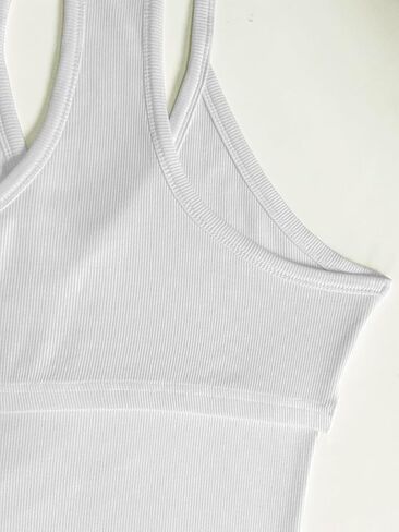 Jar of Love Women's Workout Tank Top with Built-in Shelf Bra-V-Neck Racerback Ribbed Cami for Gym, Yoga, Running in Saudi Arabia