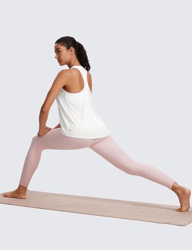 CRZ YOGA Womens Racerback Yoga Tank Tops High Crewneck Soft Casual Workout Sleeveless Flowy Shirts in Saudi Arabia
