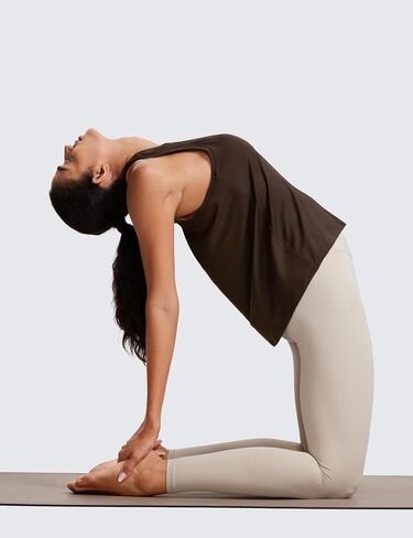 CRZ YOGA Womens Racerback Yoga Tank Tops High Crewneck Soft Casual Workout Sleeveless Flowy Shirts in Saudi Arabia