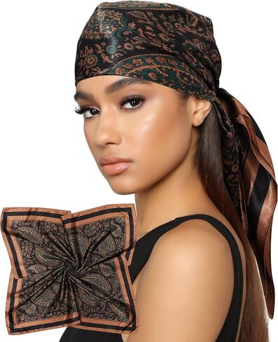 AWAYTR 35" Satin Head Scarf for Women Like Silk Scarf for Hair Scarf Satin Hair Bandana Women Headscarf Hair Wrap Scarf Neck in Saudi Arabia
