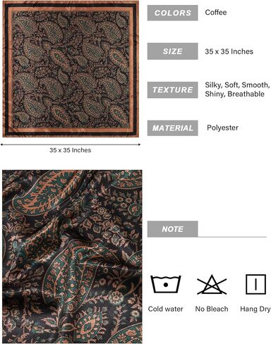 AWAYTR 35" Satin Head Scarf for Women Like Silk Scarf for Hair Scarf Satin Hair Bandana Women Headscarf Hair Wrap Scarf Neck in Saudi Arabia