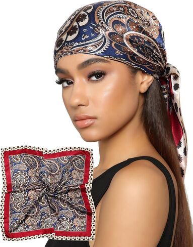AWAYTR 35" Satin Head Scarf for Women Like Silk Scarf for Hair Scarf Satin Hair Bandana Women Headscarf Hair Wrap Scarf Neck in Saudi Arabia
