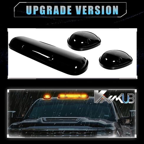 3 PCS Smoked Lens LED Cab Lights for Silverado/Sierra 1500 1500HD 2500 2500HD 3500 2002-2007 Truck, White 30 LED Roof Running Top Lights for Chevy 2500HD, White in Saudi Arabia