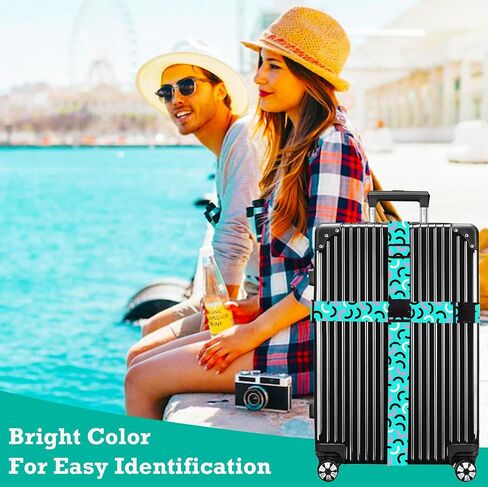 Luggage Straps for Suitcases TSA Approved 4 Pack Adjustable Suitcase Strap, Luggage Strap, Luggage Belt Strap, Bag Straps for Luggage. Buckle Straps Travel Accessories (Gradient Dot-4 Pack) in Saudi Arabia