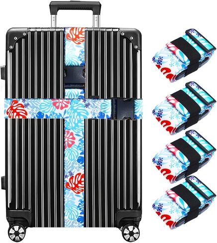 Luggage Straps for Suitcases TSA Approved 4 Pack Adjustable Suitcase Strap, Luggage Strap, Luggage Belt Strap, Bag Straps for Luggage. Buckle Straps Travel Accessories (Gradient Dot-4 Pack) in Saudi Arabia