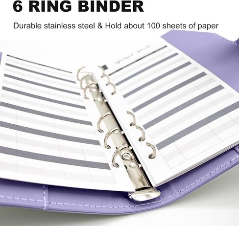 A5 Binder Binder ، Mini Photocard Binder لورقة حشو A5 ، مخطط شخصي لورق فضفاض مع إغلاق مشبك مغناطيسي (بني) in Saudi Arabia