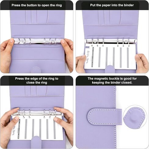 A5 Binder Binder ، Mini Photocard Binder لورقة حشو A5 ، مخطط شخصي لورق فضفاض مع إغلاق مشبك مغناطيسي (بني) in Saudi Arabia