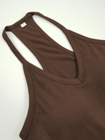 Jar of Love Women's Workout Tank Top with Built-in Shelf Bra-V-Neck Racerback Ribbed Cami for Gym, Yoga, Running in Saudi Arabia