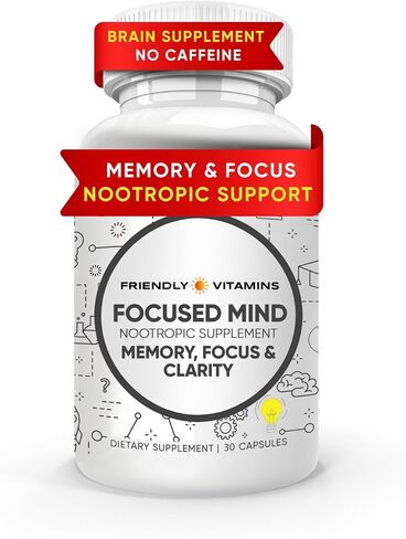 مركّز العقل - ملحق الدماغ اليومي للذاكرة ودعم التركيز | nootropic للتركيز ، والوضوح العقلي ، وطاقة الدماغ | المكمل المعرفي للعمل أو المدرسة أو المطالب اليومية in Kuwait