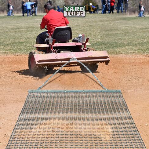 حصيرة السحب الميدانية من Yard Tuff شديدة التحمل من الزنك والفولاذ لتسوية السطح مع حبل سحب للسحب اليدوي أو بمساعدة السيارة، فضي in Saudi Arabia