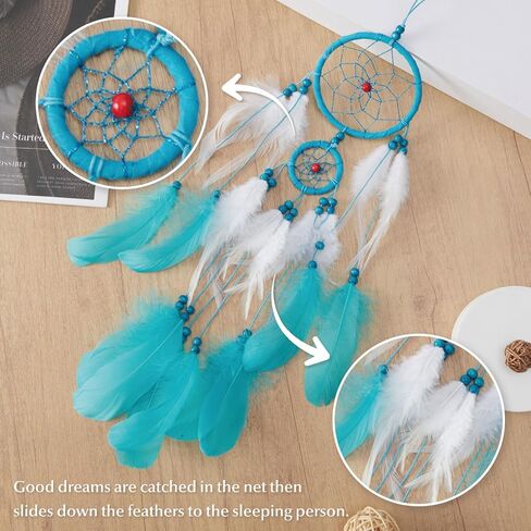 جميلة الهندية صغيرة الحلم الأسود الصيادون ديكور الجدار ديكور يدوي الريش الأصلي Mini Dreamcatchers زخرفة زخرفة الديكور في غرفة النوم حفلة 2 الخواتم in Saudi Arabia