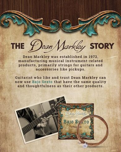 Dean Markley Doce Cuerdas Para Bajo Sexto، 28-92 SX، 80/20 نحاس حقيقي على الفولاذ السويدي، أوتار مندولين سداسية المعلبة، ملف سلسلة الرياح الخاصة للحصول على درجة أداء وأداء فائق، بيج in Saudi Arabia