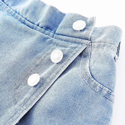 Girls' 6-14Y Button-Front Denim Skort | Ripped Destroyed Design | Summer Short for Tween & Teen in Saudi Arabia