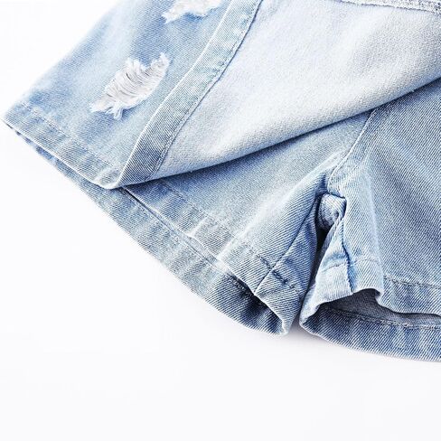 Girls' 6-14Y Button-Front Denim Skort | Ripped Destroyed Design | Summer Short for Tween & Teen in Saudi Arabia