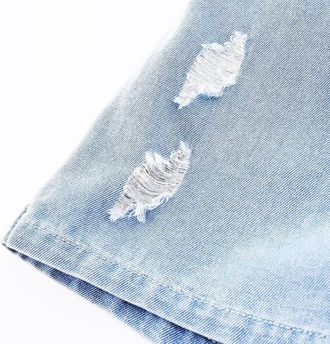 Girls' 6-14Y Button-Front Denim Skort | Ripped Destroyed Design | Summer Short for Tween & Teen in Saudi Arabia