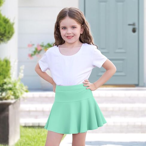2 Pack Little Girls Tennis Skirt Skorts Built in Shorts Toddler Flowy Athletic Skirts Skorts for Girls with Pockets in Saudi Arabia