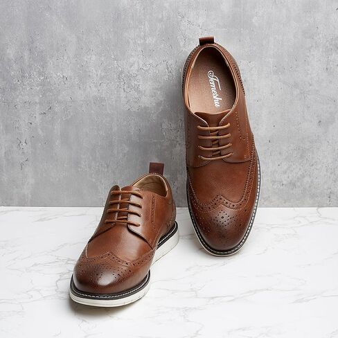 Men's Casual Oxfords Plain Toe Business Formal Dress Shoes Brown Black in Kuwait