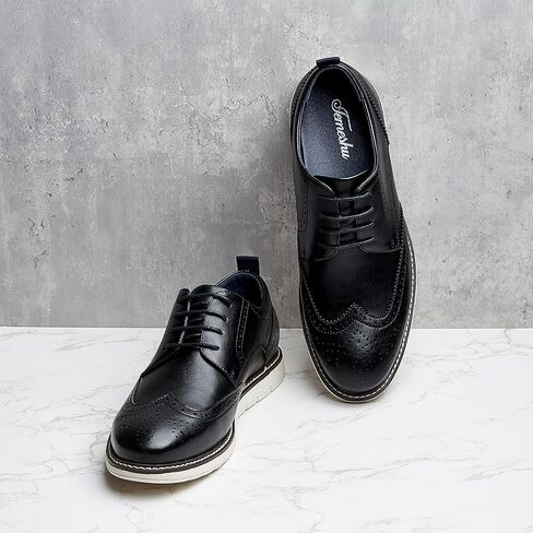 Men's Casual Oxfords Plain Toe Business Formal Dress Shoes Brown Black in Kuwait