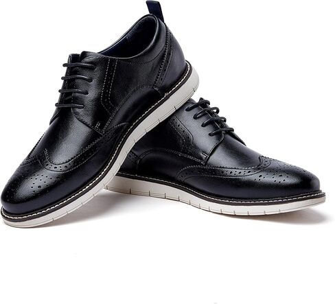 Men's Casual Oxfords Plain Toe Business Formal Dress Shoes Brown Black in Kuwait