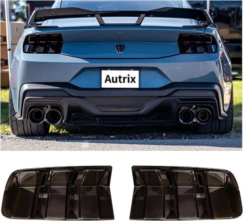 Tail Light Cover for 2018-2023 Ford Mustang Rear Tail Light Covers Guard Trim Frame Accessories Smoke Black in Kuwait