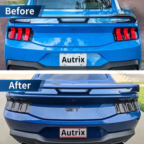 Tail Light Cover for 2018-2023 Ford Mustang Rear Tail Light Covers Guard Trim Frame Accessories Smoke Black in Kuwait