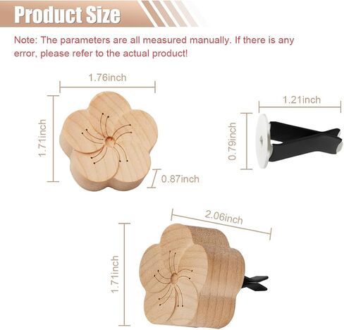 Wood Flower Essential Oil Diffuser, Car Air Freshener Vent Clip Aromatherapy Diffuser, Car Diffusers for Essential Oils, Car Diffuser Clip for Car Office Bedroom (Light-1 Pack) in Kuwait