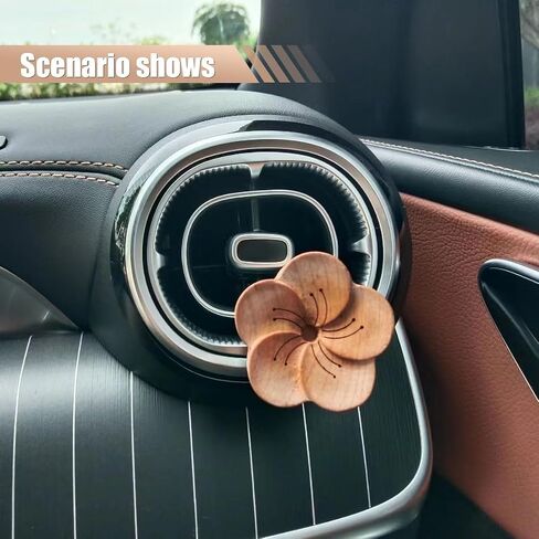 Wood Flower Essential Oil Diffuser, Car Air Freshener Vent Clip Aromatherapy Diffuser, Car Diffusers for Essential Oils, Car Diffuser Clip for Car Office Bedroom (Light-1 Pack) in Kuwait