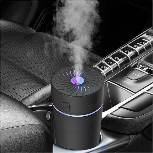 Car Fragrance Diffuser, USB-Powered Car Air Freshener Mist Humidifier Essential Oil Diffuser, Portable Car Air Freshener Aromatherapy Diffuser for Vehicle, Car Accessories (Black) in Saudi Arabia