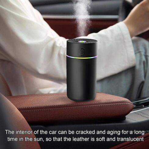 Car Fragrance Diffuser, USB-Powered Car Air Freshener Mist Humidifier Essential Oil Diffuser, Portable Car Air Freshener Aromatherapy Diffuser for Vehicle, Car Accessories (Black) in Saudi Arabia