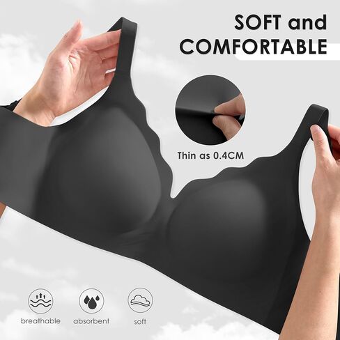 Seamless Wireless Bra for Women with Support - No Underwire Full Coverage Push Up Comfort Bras - Back Fat Smoothing Bralettes in Saudi Arabia