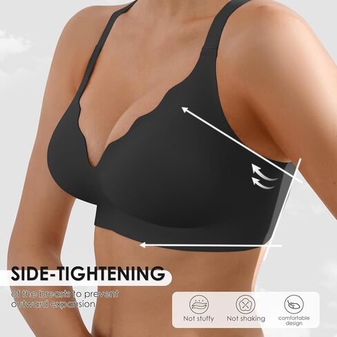 Seamless Wireless Bra for Women with Support - No Underwire Full Coverage Push Up Comfort Bras - Back Fat Smoothing Bralettes in Saudi Arabia