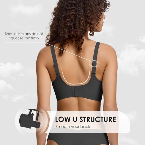 Seamless Wireless Bra for Women with Support - No Underwire Full Coverage Push Up Comfort Bras - Back Fat Smoothing Bralettes in Saudi Arabia