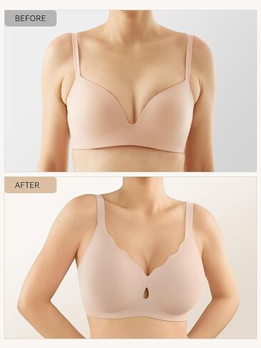 LUCKMEEY Bras for Women No Underwire Wave Push Up Wireless Bra Seamless Bras Full Coverage Bralettes Lift Everyday Bras in Kuwait