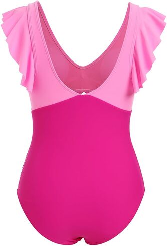 IKADEX Women Cutout One Piece Swimsuit Ruffle Cross V-Neck Backless Tummy Control Vintage Swimwear in Saudi Arabia