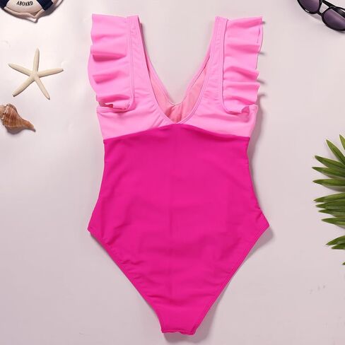 IKADEX Women Cutout One Piece Swimsuit Ruffle Cross V-Neck Backless Tummy Control Vintage Swimwear in Saudi Arabia