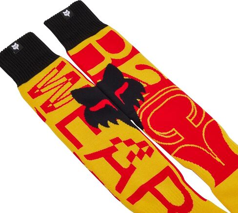 Fox Racing Men's 180 Motocross Dirt Bike Sock, Fluorescent Red Race Spec, Large in Saudi Arabia