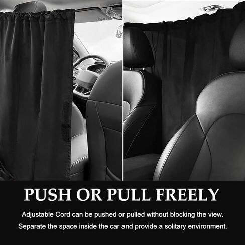 Car Privacy Curtain, Vehicle Privacy Blackout Curtain Sun Shade Cover, Auto Sunshade Screen Cover Blocks Light for Sleeping Camping Fit Sedan SUV Truck, Car Accessories in Saudi Arabia