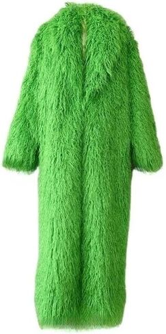 Women's Fluffy Faux Fur Long Overcoat Winter Spring Warm Outwear Parka Coat in Kuwait