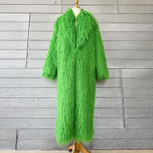 Women's Fluffy Faux Fur Long Overcoat Winter Spring Warm Outwear Parka Coat in Kuwait