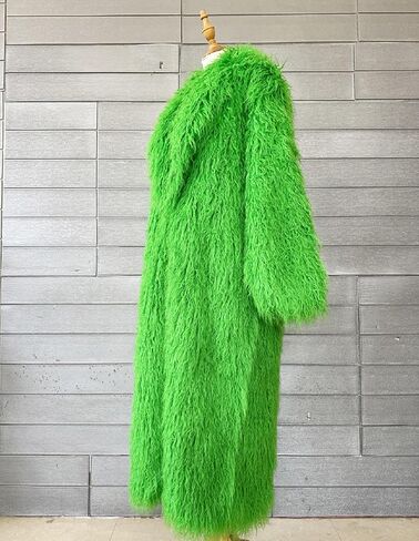 Women's Fluffy Faux Fur Long Overcoat Winter Spring Warm Outwear Parka Coat in Kuwait